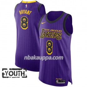Los Angeles Lakers Kobe Bryant 8 2018-19 Nike City Edition Violetti Pelipaidat Swingman - Lasten